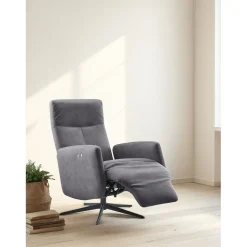 Sale Relaxfauteuil Perfini elektrisch verstelbare rug en voetensteun antraciet Elektrische Fauteuil|Relaxfauteuil