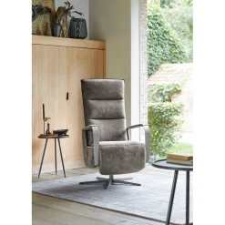 Best Relaxfauteuil Seduto elektrisch microleder donkergrijs Relaxfauteuil