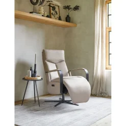 Hot Relaxfauteuil Seduto elektrisch leder beige Relaxfauteuil