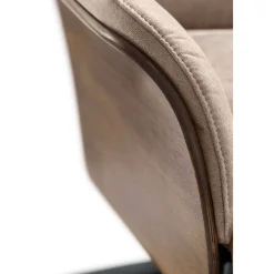 Clearance Relaxfauteuil Serio beige donker hout premium comfort Relaxfauteuil