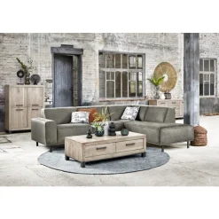 Discount Salontafel Hevano eikenhout 65x132 cm rechthoekig moose Woonseries|Salontafel