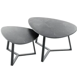 Hot Salontafel Lineto 47x61 cm organisch zwart keramiek Woonseries|Salontafel