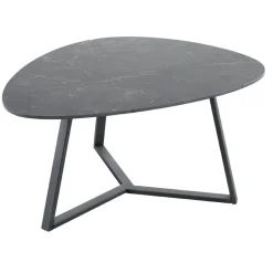 Discount Salontafel Lineto 64x80 cm organisch zwart keramiek Woonseries|Salontafel