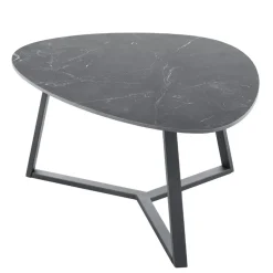 Discount Salontafel Lineto 64x80 cm organisch zwart keramiek Woonseries|Salontafel