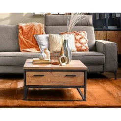 Best Salontafel Mesola 75x75 cm vierkant mango natural Woonseries|Salontafel