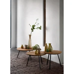 Clearance Salontafel Romaro teakhout 75 cm rond mix rough Woonseries|Salontafel