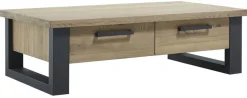 Salontafel Verato eikenhout 70x140 cm rechthoekig natural grey Woonseries|Salontafel