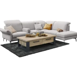 Salontafel Verato eikenhout 70x140 cm rechthoekig natural grey Woonseries|Salontafel