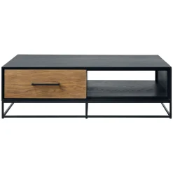Sale Salontafel Vinito (L124xB70) eiken fineer zwart/naturel Woonseries|Salontafel