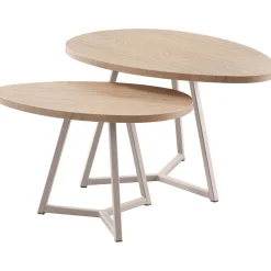 Salontafelset Locarnio 61 en 80 cm organisch misty oak Woonseries|Salontafel