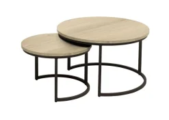New Salontafelset Lunata 55 en 75 cm rond fresh oak Woonseries|Salontafel