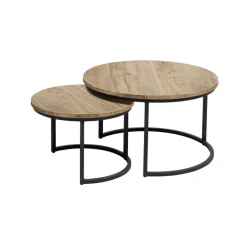 Hot Salontafelset Lunata 55 en 75 cm rond mango Woonseries|Salontafel