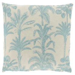 New Sierkussen Canosa blauw met palmboom print Sierkussens