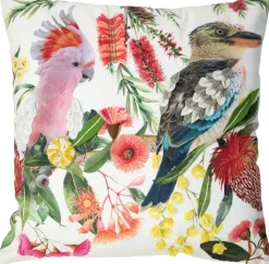 Discount Sierkussen Faicchio vogels 45x45cm roze Sierkussens