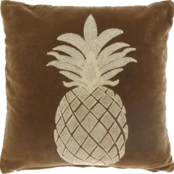 Outlet Sierkussen Gorduno ananas 45x45cm bruin Sierkussens