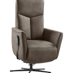 Hot Sta-op stoel Seduto elektrisch microleder bruin Relaxfauteuil