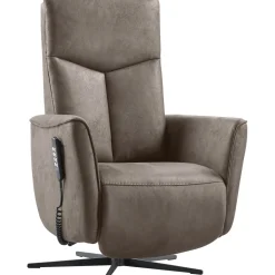 Hot Sta-op stoel Seduto elektrisch microleder bruin Relaxfauteuil