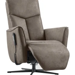 Hot Sta-op stoel Seduto elektrisch microleder bruin Relaxfauteuil