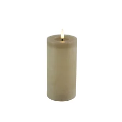 Online Stompkaars Benevento Led large beige rond Kaarsen