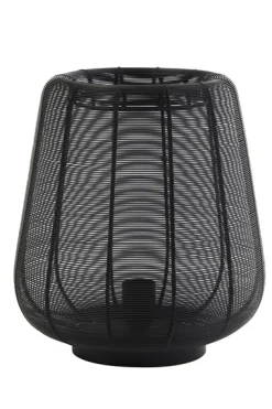Online Tafellamp Barzio mat zwart rond 29cm 1-lichts Tafellamp