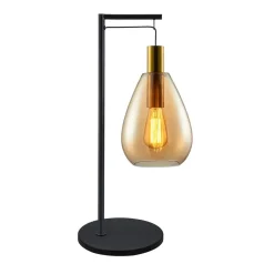 Discount Tafellamp Felinio amber glas 1-lichts hangend Tafellamp