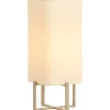 Hot Tafellamp Focate taupe vierkant laag ecru 1-lichts Tafellamp