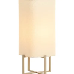 Hot Tafellamp Focate taupe vierkant laag ecru 1-lichts Tafellamp