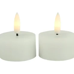 Online Theelicht Benevento Led wit 4 cm rond set van 2 Kaarsen