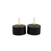 Best Theelicht Benevento Led zwart 4 cm rond set van 2 Kaarsen