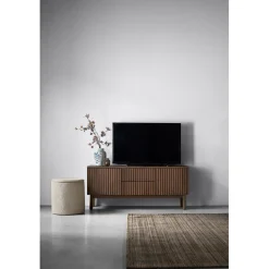 Discount TV-meubel Arrosto eikenhout 58x135x40 cm Dark Roast Woonseries|Tv-Meubel