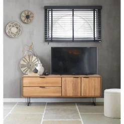 Tv-meubel Aska (157 Cm) teak naturel brushed Woonseries|Tv-Meubel
