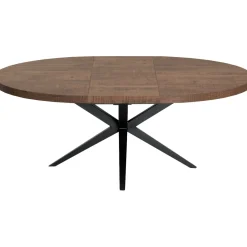 Best Uitschuifbare eettafel Mascaro 140/180 cm rond dark mango Woonseries|Eettafel