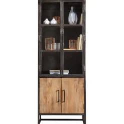 Outlet Vitrinekast Mesola (76 Cm) mango natural Woonseries|Vitrinekast