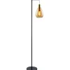 Clearance Vloerlamp Felinio amber glas 1-lichts hangend Vloerlamp