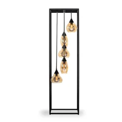 Sale Vloerlamp frame amber glas 5-lichts - Lungo Vloerlamp