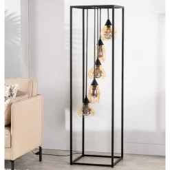 Sale Vloerlamp frame amber glas 5-lichts - Lungo Vloerlamp