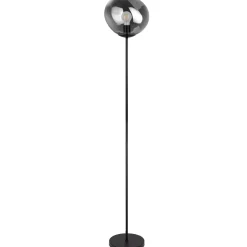 Discount Vloerlamp Macato zwart smoke glas 1-lichts Vloerlamp