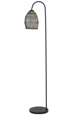 Best Vloerlamp Marola zwart goud 170x34 cm Vloerlamp