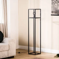 Vloerlamp Tiamo zwart staal 140x28 cm Vloerlamp