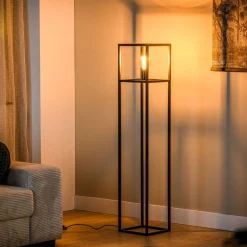 Vloerlamp Tiamo zwart staal 140x28 cm Vloerlamp