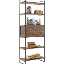 Best Wandkast Sistema 226x88x45 cm donkerbruin Woonseries|Vakkenkast