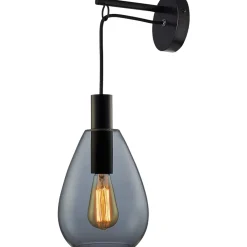 Best Wandlamp Felinio smoke glas 1-lichts hangend Wandlamp