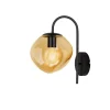 New Wandlamp Macato zwart amber glas 1-lichts Wandlamp
