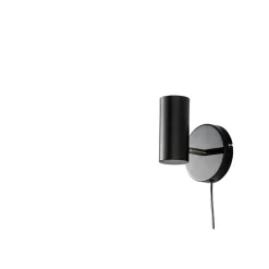 Discount Wandlamp Mirare zwart metaal 1-spots Wandlamp