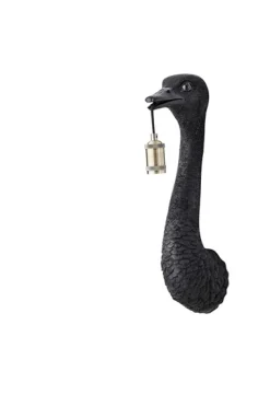 Wandlamp struisvogel mat zwart Wandlamp