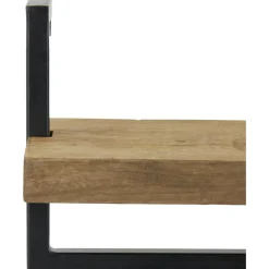 Outlet Wandplank Pardal hout metaal 24x80 cm bruin Wandplanken