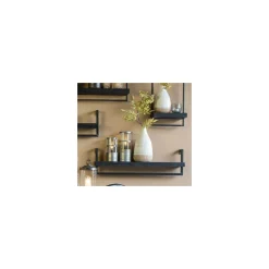 Best Wandplank Pardal hout metaal 24x100 cm zwart Wandplanken
