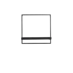 Clearance Wandplank Pardal hout metaal 50x50 cm zwart Wandplanken